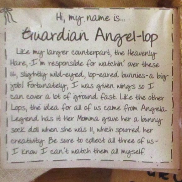 Vintage 1996 Little Lops Guardian Angel Lop Bunny, Wings - Picture 10 of 14